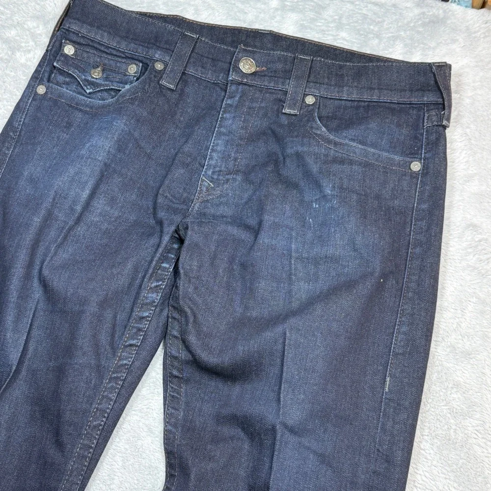 True Religion Ricky Jeans Mens 36 (Fits 38x28) Dark Wash Straight Corduroy Y2K